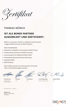 Zertifikat Bemer Partner – Thomas Münch